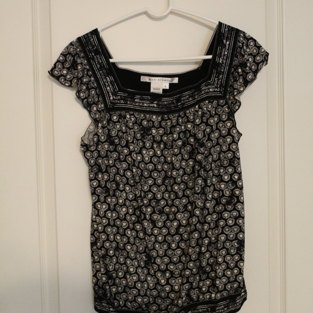 Black & White Patterned Top by Max Studio - Picture 2 of 5